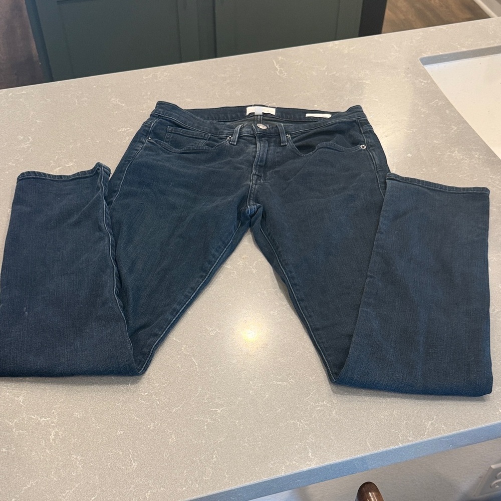 Frame Denim Dark Blue Straight Leg Jeans